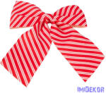  Piros-fehér csíkos masni, 28 x 34cm