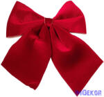  Bordázott bársony masni, 28 x 34cm - Piros