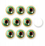 MIXFORM Kaboson Üveg, Szem, Kerek, Diy, Tengerzöld, 16x5mm, 10db (13WB30349)