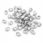 MIXFORM Varrható strasszok kosárban, üveg és sárgaréz, színtelen, 10x7mm, 50db (13WB25566)