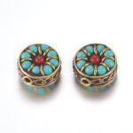 Mixform Indonéz gyöngyök Handmade, korong, 15-16.5x9.5-10.5mm 2db (13WB27243)