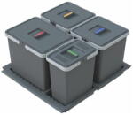 Elletipi Műanyag szemetes szelektív hulladékhoz/beépíthető 15 + 10 + 10 + 6 l Metropolis - Elletipi