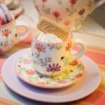 BögreManufaktúra pille virág kávés bögre és kistányér