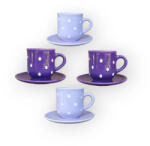 BögreManufaktúra Lila fogat négyes készlet Kávés bögre kistányérral