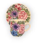 BögreManufaktúra Virágos kávés bögre és kistányér FL004 - árvácska