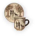 BögreManufaktúra Vicces kutyás párral kávés bögre és tányér VK030