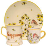 BögreManufaktúra Feliratos neves Tavaszi madárkás reggeliző szett