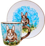 BögreManufaktúra Boston terrier kutyás bögre és reggeliző tányér