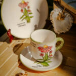 BögreManufaktúra Bibor kasvirág kávés bögre és kistányér