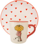 BögreManufaktúra Esernyős Szeretlek bögre Reggeliző tányérral