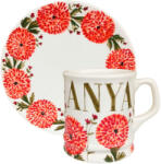 BögreManufaktúra Anya Narancs Virágos bögre és reggeliző tányér