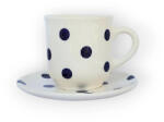 BögreManufaktúra Kék pöttyös kávés bögre és kistányér