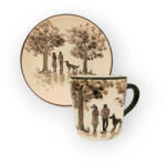 BögreManufaktúra Vicces kutyás párral bögre és reggeliző tányér VK031