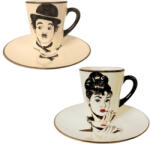 BögreManufaktúra Audrey és Chaplin bögre reggeliző tányérral