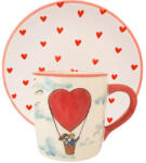 BögreManufaktúra Hőlégballon Szeretlek bögre Reggeliző tányérral