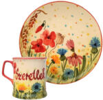 BögreManufaktúra Feliratos neves Pipacsmező bögre és reggeliző tányér