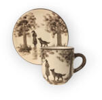 BögreManufaktúra Vicces kutyás lánnyal kávés bögre és tányér VK028