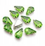 MIXFORM Varrható strasszok kosárban, üveg és sárgaréz, csepp, 12.5x8x5mm, 10db (13WB29884)