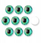 MIXFORM Kaboson üveg, szem, kerek, Diy, akvamarin, 16x5mm, 10db (13WB30352)