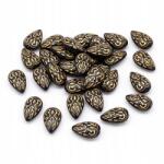 Mixform Akril gyöngyök, Arany mintás, Szín: Fekete 18x11.5x7.5mm 30db/25g (13WB14335)