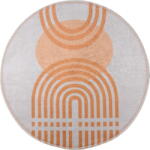 Vitaus Narancssárga-szürke mosható kerek szőnyeg ø 100 cm Arch - Vitaus