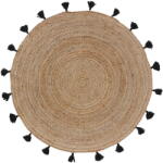 douceur d'intérieur Fekete-natúr színű kerek szőnyeg ø 120 cm Shira - douceur d'intérieur