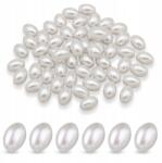 Mixform Gyöngyök Műanyag Abs gyöngyök, fényes, rizs, fehér, 11x7.5mm, 25g~70db (13WB13458)