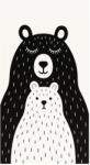 Vitaus Fekete-fehér mosható gyerek szőnyeg 160x230 cm Bear Family v2 - Vitaus