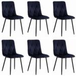 Chairs ON 6 scaune living catifea BUC 210 Negru - confort, stil modern, cadru metalic solid