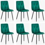 Chairs ON 6 scaune living catifea BUC 210 Verde - confort, stil modern, cadru metalic solid