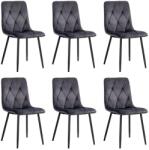 Chairs ON 6 scaune living catifea BUC 210 Gri - confort, stil modern, cadru metalic solid