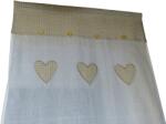  Rövid függöny szívekkel, 70×150cm, bézs (romantic)