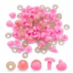 MIXFORM Biztonsági orrdugó játékhoz, műanyag, rózsaszín, 12x15mm, 50 db (13WB31424)