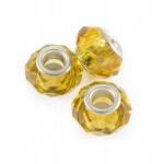Mixform Moduláris üveggyöngyök Charms, Sárga 14x9mm, 5db (5WB7250)