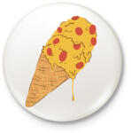 printfashion Pizza fagyi - Kitűző, hűtőmágnes - Fehér (17842131)