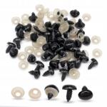 MIXFORM Biztonsági orrdugó játékhoz, műanyag, fekete, 12x15mm, 50 db (13WB31422)