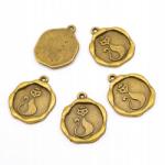 MIXFORM Macska medál fém ötvözet 23x19mm 5db (14WB8828)