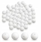 Mixform Akril gyöngyök, Kerek golyók, Fehér, 12x11mm, Lyuk 1.8mm, 50g~55db (13WB31508)