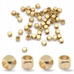 MIXFORM Távtartó gyöngyök sárgaréz, kocka, bevonat nélkül, 2.5x2.5mm, 50 db (13WB17234)