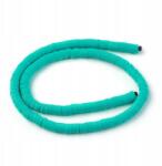 Mixform Öko Polimer Agyag gyöngyök Handmade Heishi Türkiz, 6x1mm, 345db/40cm (13WB29988)