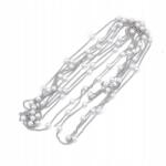 MIXFORM Kézzel készített lánc gyöngyökkel Gyöngy, Sárgaréz, Platina, Fehér, 2x1.2mm, 2m (13WB29277)