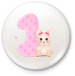 printfashion Nyuszilány 1 éves - Kitűző, hűtőmágnes - Fehér (17759171)
