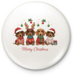 printfashion karácsony tacskós - Kitűző, hűtőmágnes - Fehér (17809259)