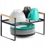 Artemis Konyhai polc, fém, 33cm, fekete, bambusz fogantyúval (VD-229228)