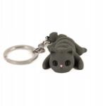  Kulcstartó gyerekeknek állatok 3D nyomtatás színes cica sötét szürke flexibilis briliáns (kot szary leżący)