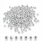 Mixform Akril gyöngyök Betűk, Fehér, 7x3mm, Lyuk 1.5mm, 50g~350db (13WB24883)