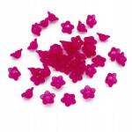 Mixform Akril gyöngyök, Matt, Átlátszó, Virág, Fukszia 13x7mm 90db/25g (13WB23936)