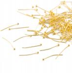 MIXFORM Golyóstű, sárgaréz, arany, 30x0.5mm, 2mm golyó, 100 db