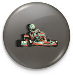 printfashion Gokart - Kitűző, hűtőmágnes - Sötétszürke (17820944)