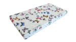 Somnart Saltea cu spuma poliuretanica Somnart Ortopedica 60x120, inaltime 10 cm, pentru bebelusi si copii, husa impermeabila, fermitate medie, model fluturi (SALT.AV.OTP.060X120X10) Saltea
